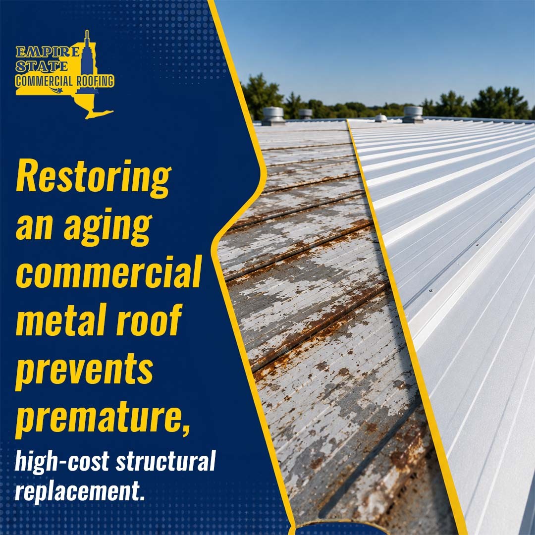 commercial metal roof restoration in Rochester, NY