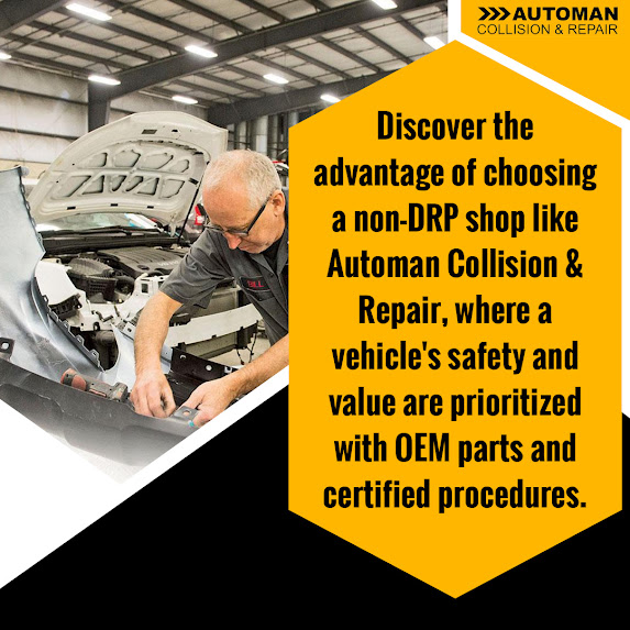 Auto body technician installing OEM parts during collision repair at an auto body shop