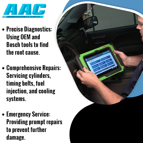Mechanic using OEM Bosch diagnostic scan tool inside a vehicle to identify engine issues