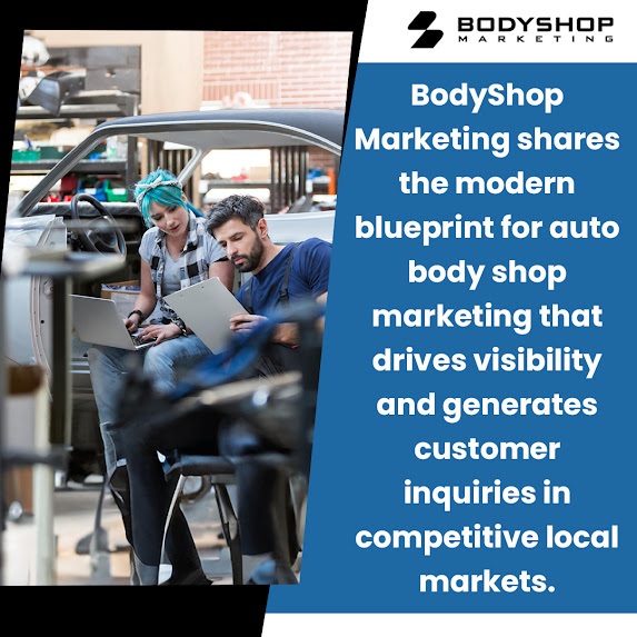 Auto body shop team reviewing marketing strategy and customer acquisition plans in a workshop