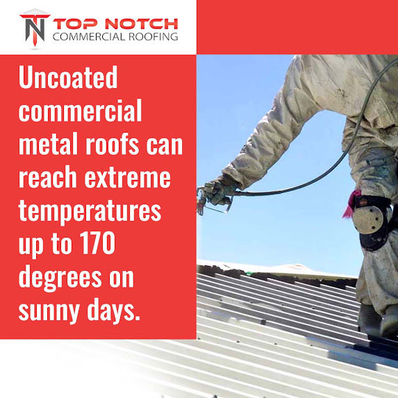 Uncoated metal roofs reach upto 170 degrees